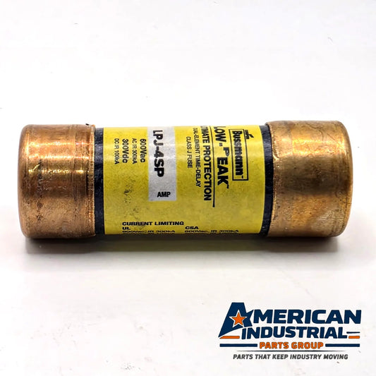 Bussmann LPJ-4SP Low-Peak 4A 600V Class J time-delay fuse for motor circuit and control transformer protection from American Industrial Parts Group