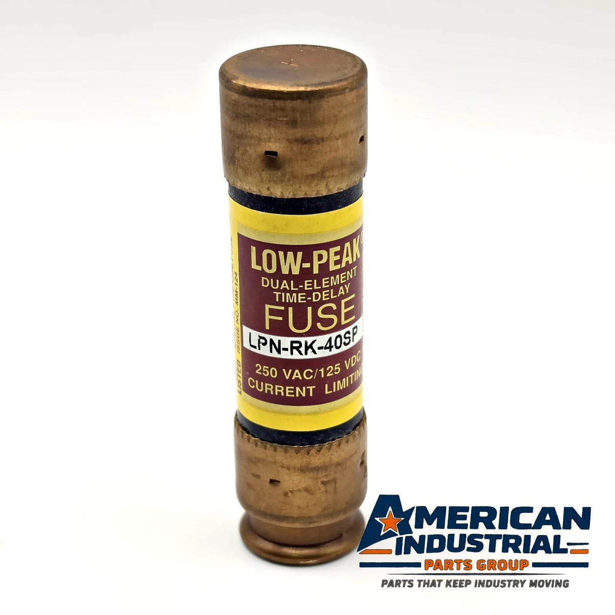 Bussmann LPN-RK-40SP Low-Peak Class RK1 time-delay fuse 40A 250V from American Industrial Parts Group