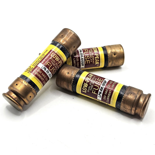 Bussmann LPN-RK-60SP Low-Peak 60A 250V Class RK1 dual-element time-delay fuse for industrial circuit protection