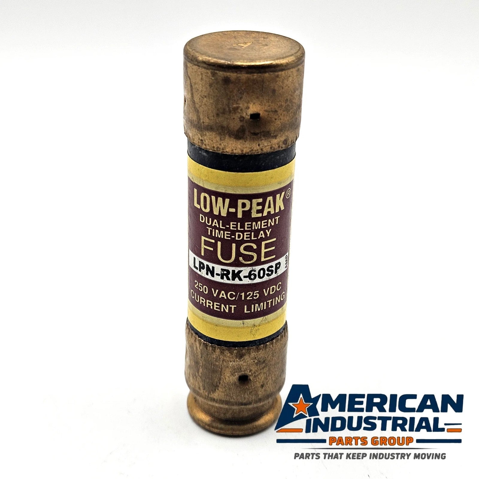 Bussmann LPN-RK-60SP Low-Peak 60A 250V Class RK1 dual-element time-delay fuse for industrial circuit protection