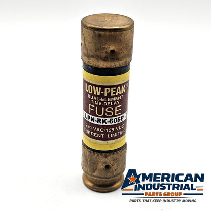 Bussmann LPN-RK-60SP Low-Peak 60A 250V Class RK1 dual-element time-delay fuse for industrial circuit protection