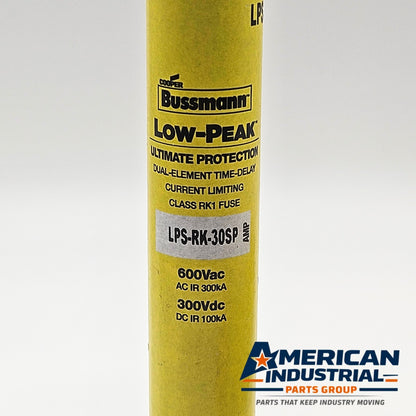 Bussmann LPS-RK-30SP Low-Peak Fuse industrial automation/MRO electrical protection component. American Industrial Parts Group.