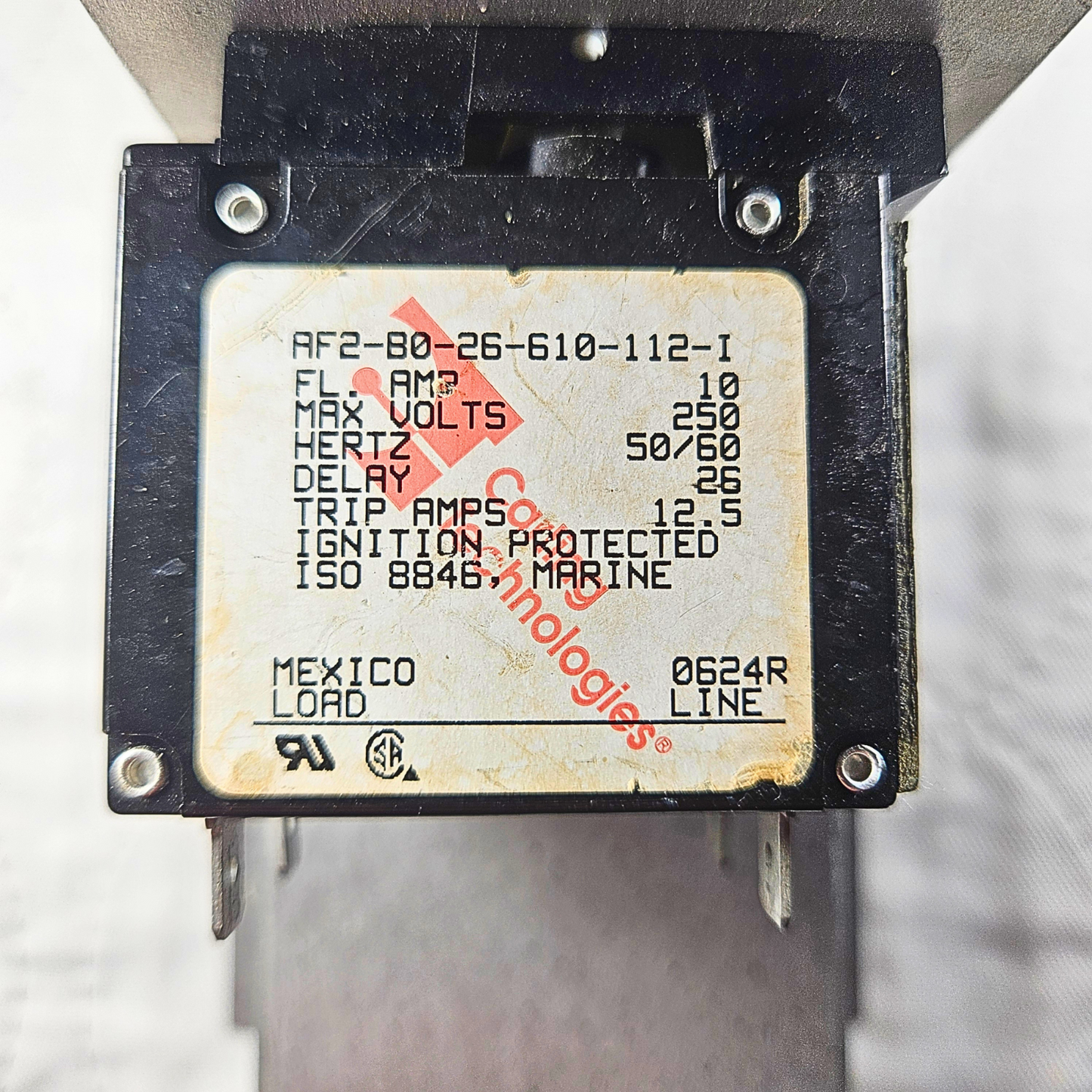 Carling Technologies AF2-80-26-610-112-I hydraulic magnetic circuit breaker 10A panel mount for industrial electrical applications