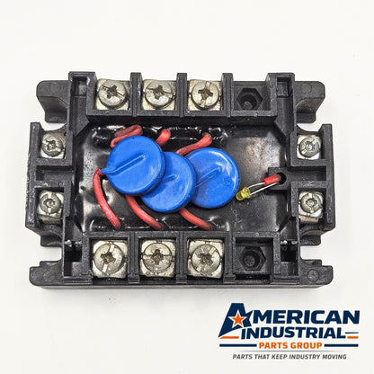 Carlo Gavazzi RZ4825HDP0 solid state relay side view for industrial automation and MRO control applications. American Industrial Parts Group.