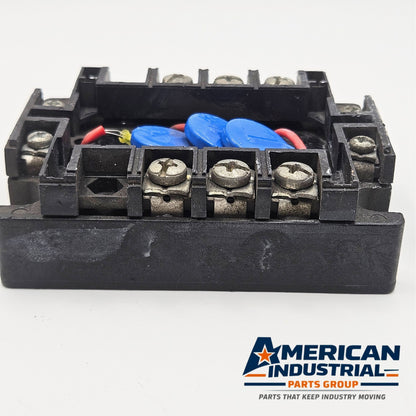 Carlo Gavazzi RZ4825HDP0 solid state relay terminal view for industrial automation and MRO control applications. American Industrial Parts Group.