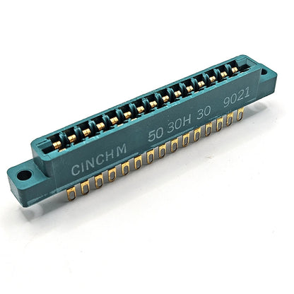 Lot of 10 Cinch 50-30H-30 CARDCON 30-contact card edge connectors .156 solder eyelet new old stock for PCB and legacy equipment repair