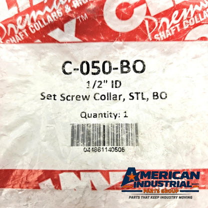 Climax C-050-BO 1/2 inch bore set screw shaft collar black oxide steel for machine and power transmission MRO