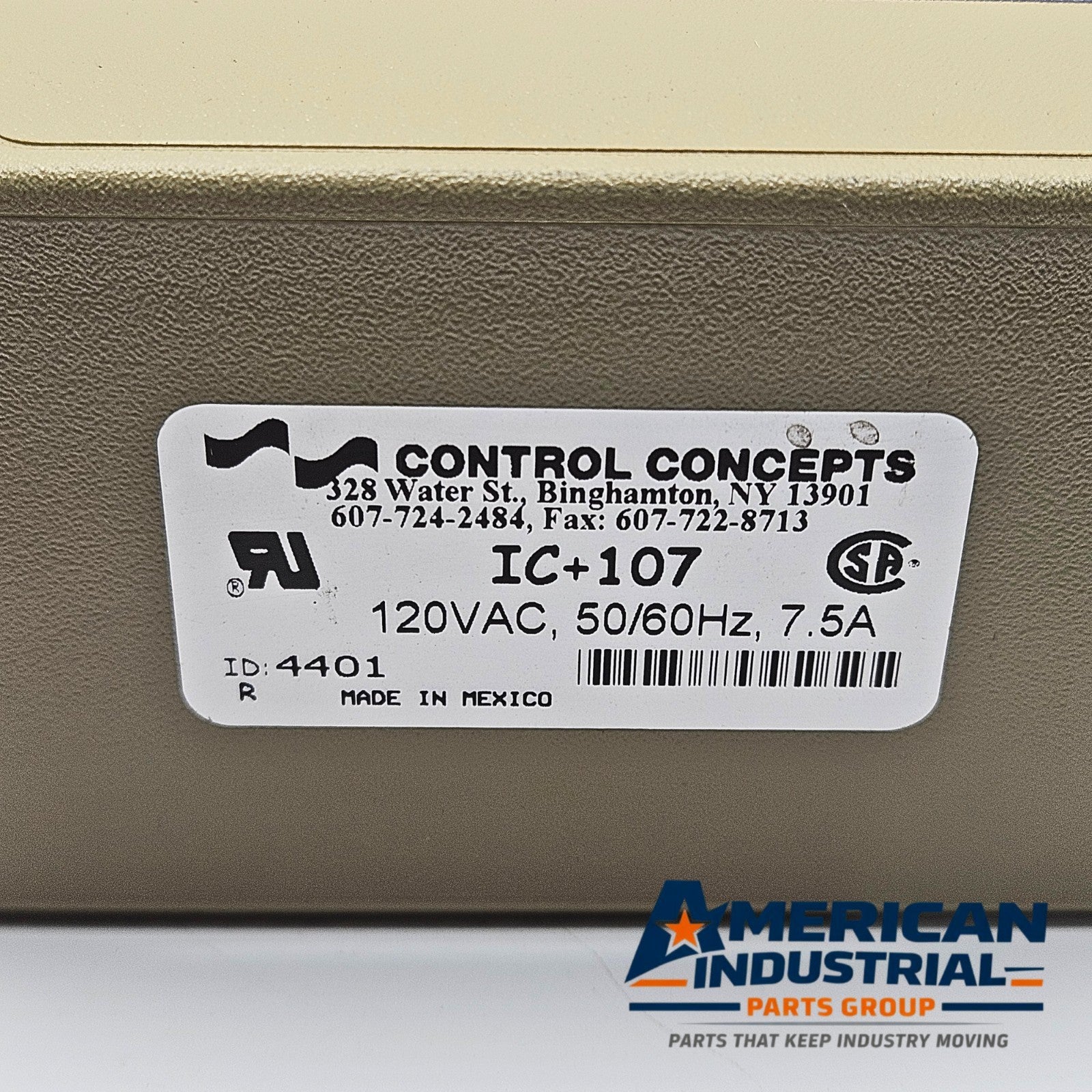 Control Concepts IC-107 Islatrol Plus active tracking filter 120VAC 7.5A for power line protection and industrial automation systems