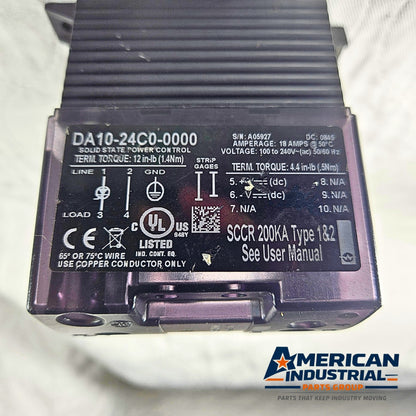 Crydom DA10-24C0-0000 solid state relay for industrial automation MRO power control use. American Industrial Parts Group.