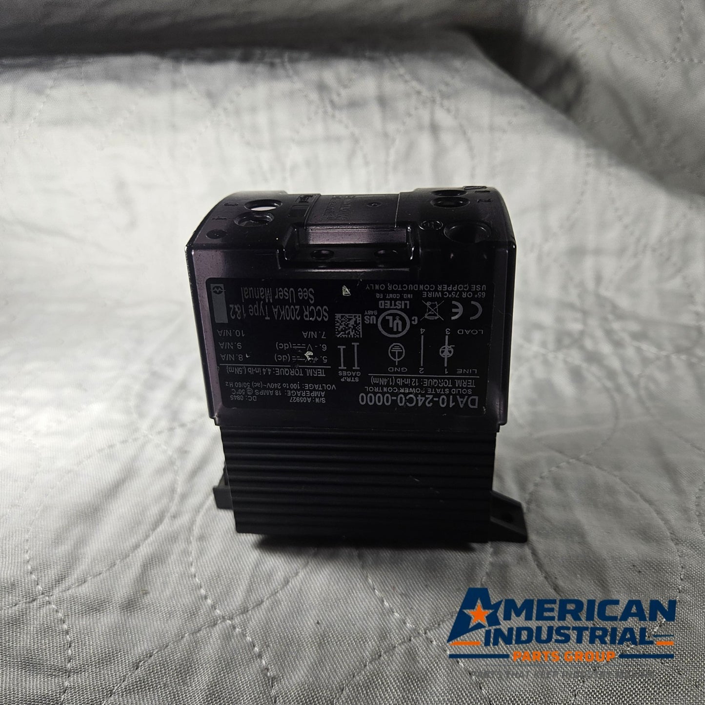 Crydom DA10-24C0-0000 solid state relay for industrial automation MRO power control use. American Industrial Parts Group.