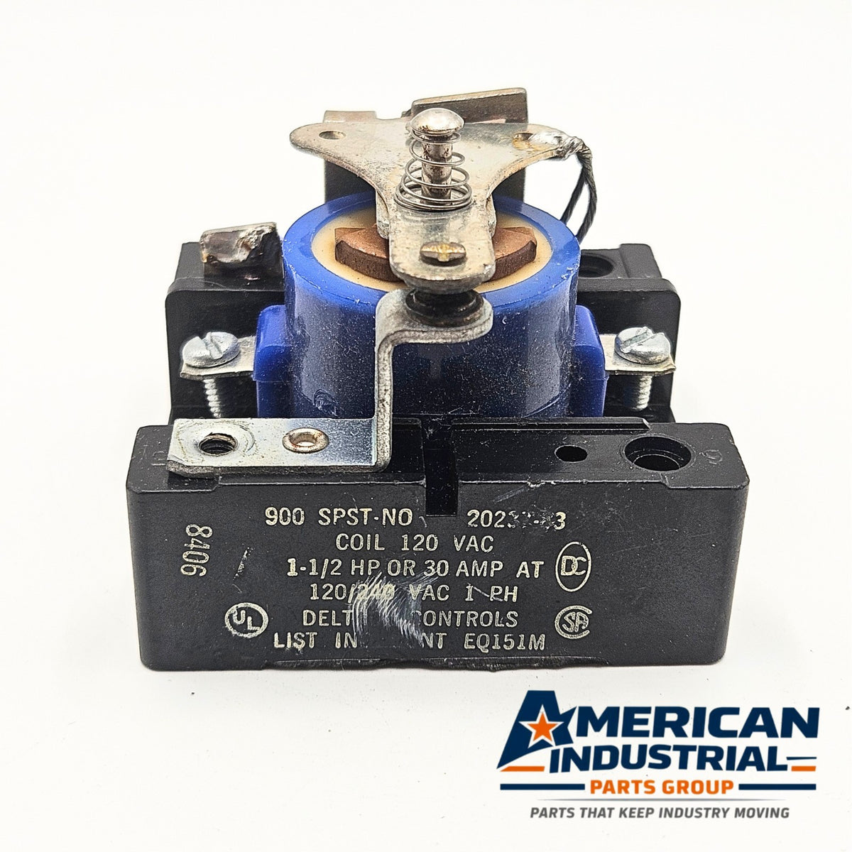 Delta Controls 900 SPST-NO contact block relay for MRO electrical applications. American Industrial Parts Group.