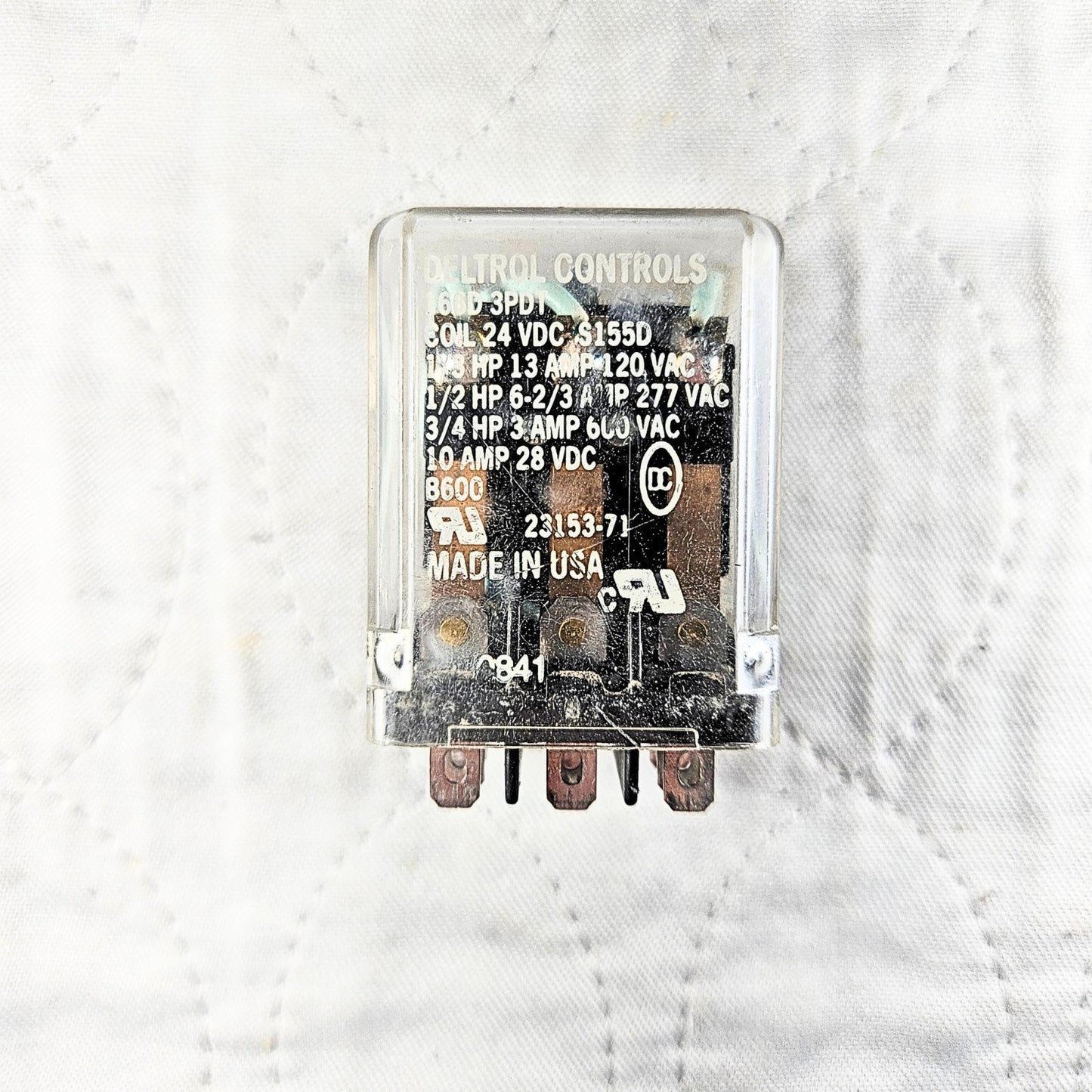 Deltrol Controls B600 3PDT relay 24VDC coil for industrial control panels and automation systems