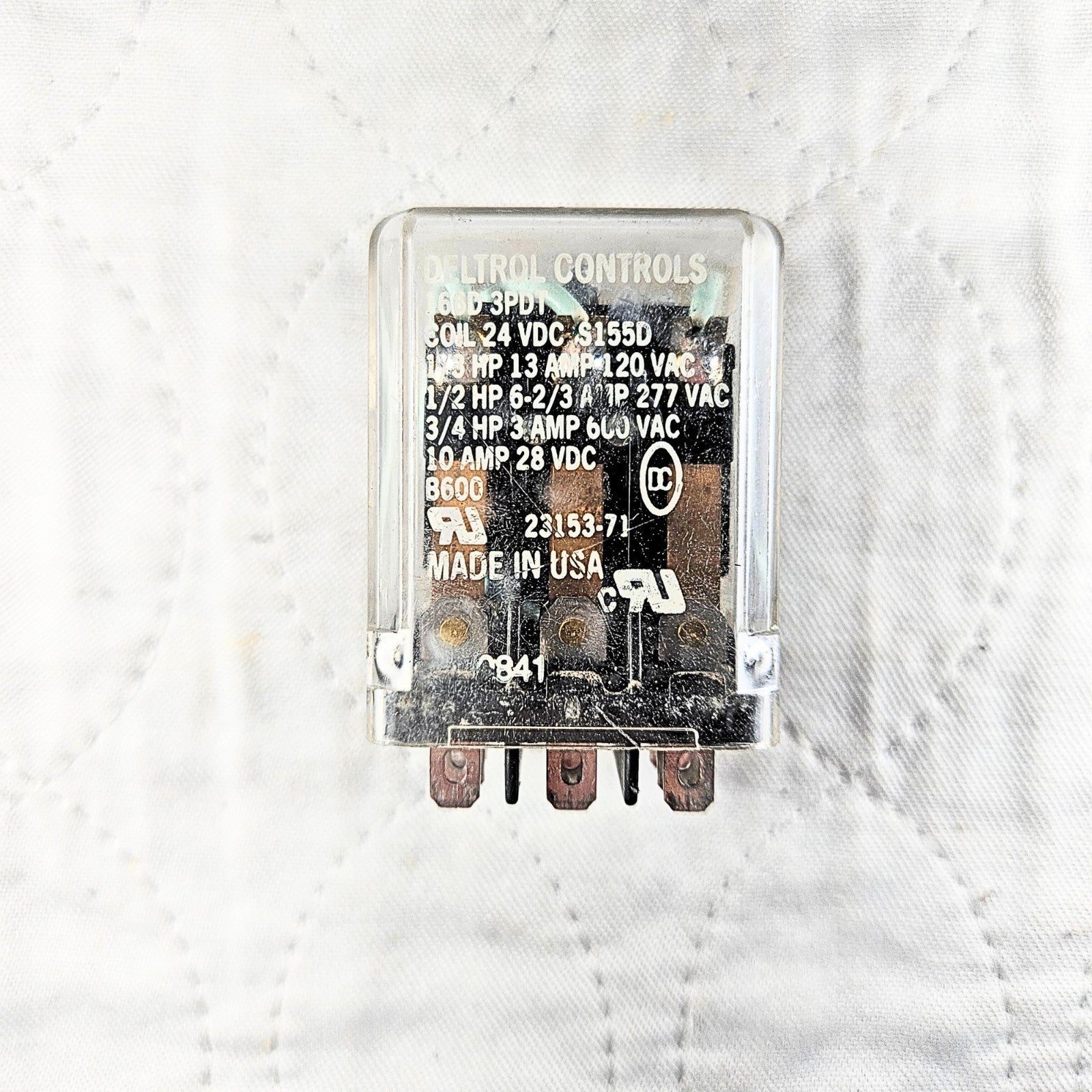 Deltrol Controls B600 3PDT relay 24VDC coil for industrial control panels and automation systems