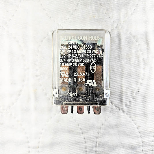 Deltrol Controls B600 3PDT relay 24VDC coil for industrial control panels and automation systems