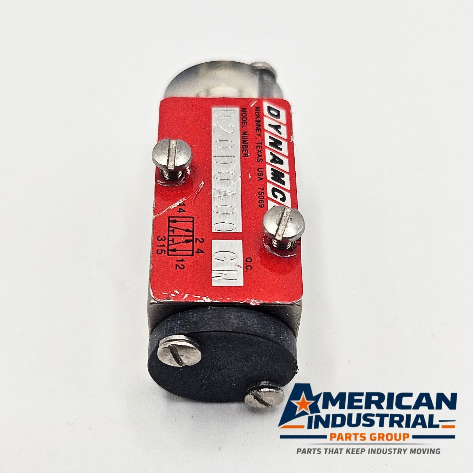 Dynamco D20D0A00 GW solenoid valve for factory automation equipment. American Industrial Parts Group.