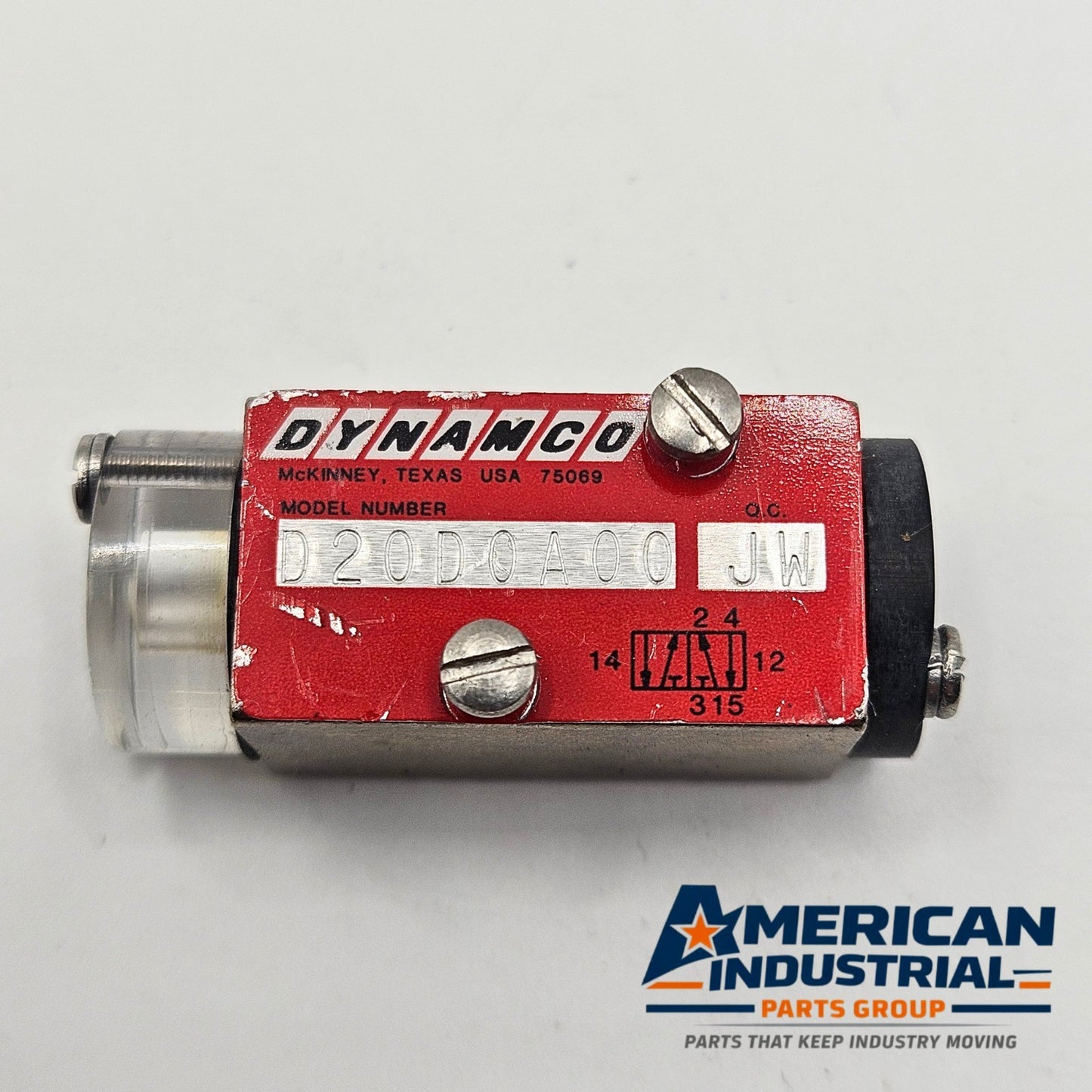 Dynamco D20D0A00 JW pneumatic valve for MRO applications. American Industrial Parts Group.