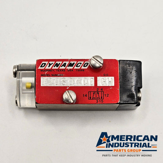 Dynamco D20S0K00 GW pneumatic solenoid valve for industrial automation MRO use. American Industrial Parts Group.