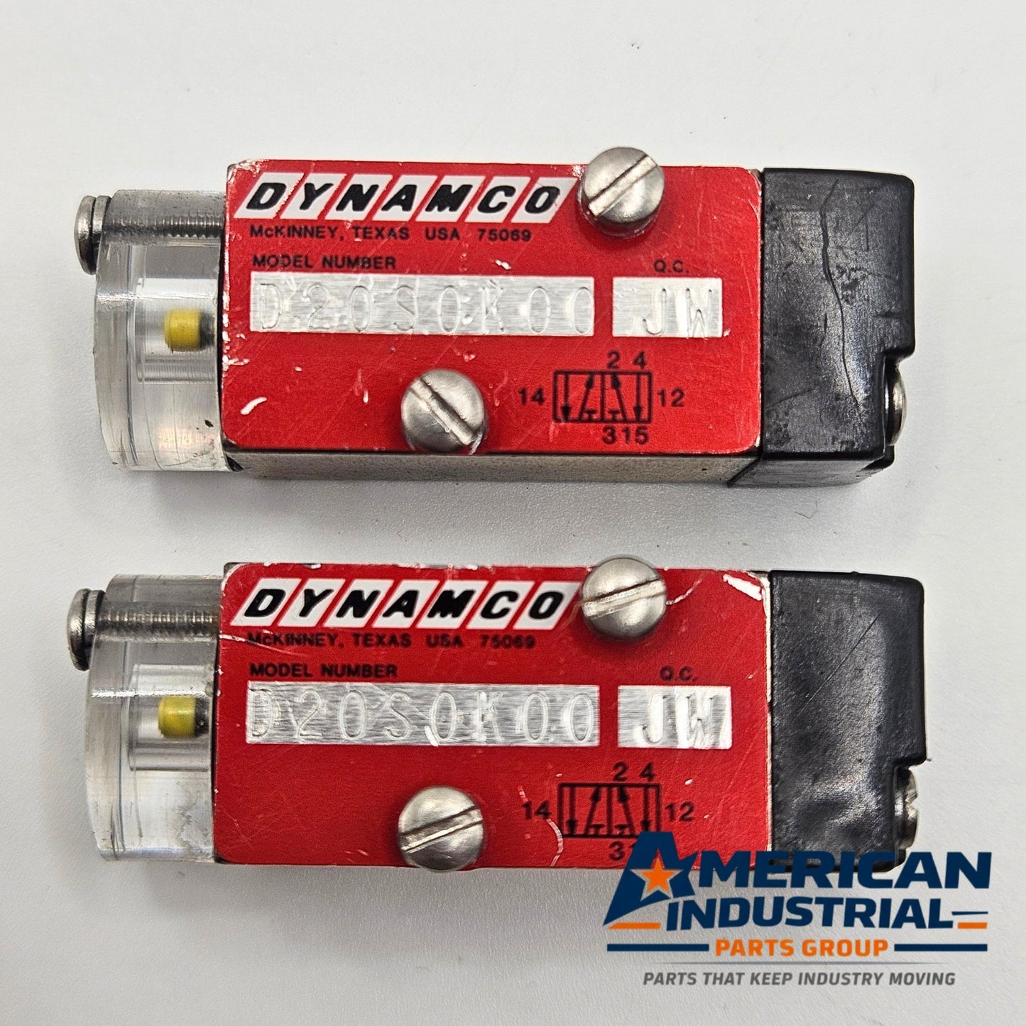 Dynamco D20S0K00 JW pneumatic valve for MRO applications. American Industrial Parts Group.