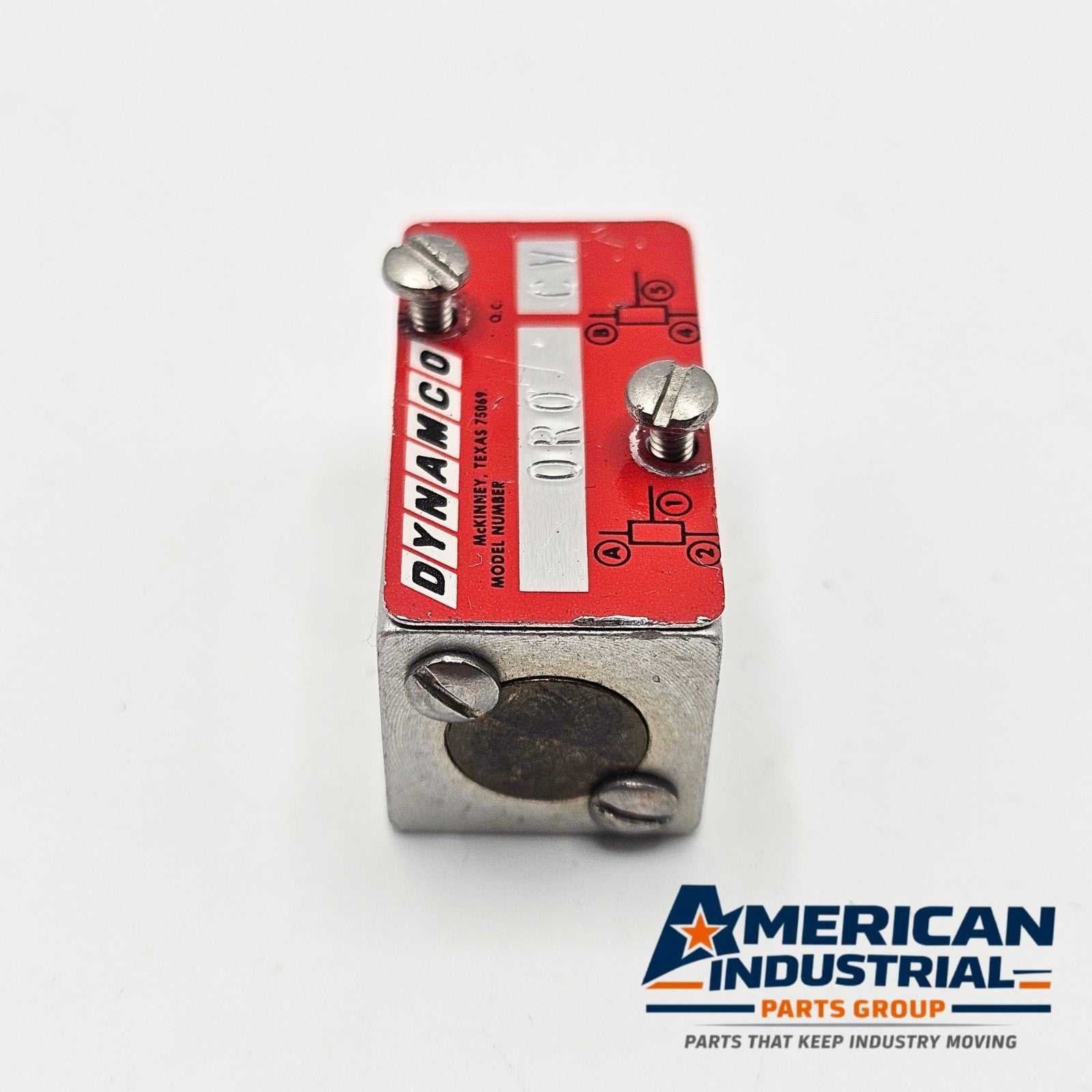 Dynamco OR0 CV industrial pneumatic valve for factory automation equipment. American Industrial Parts Group.
