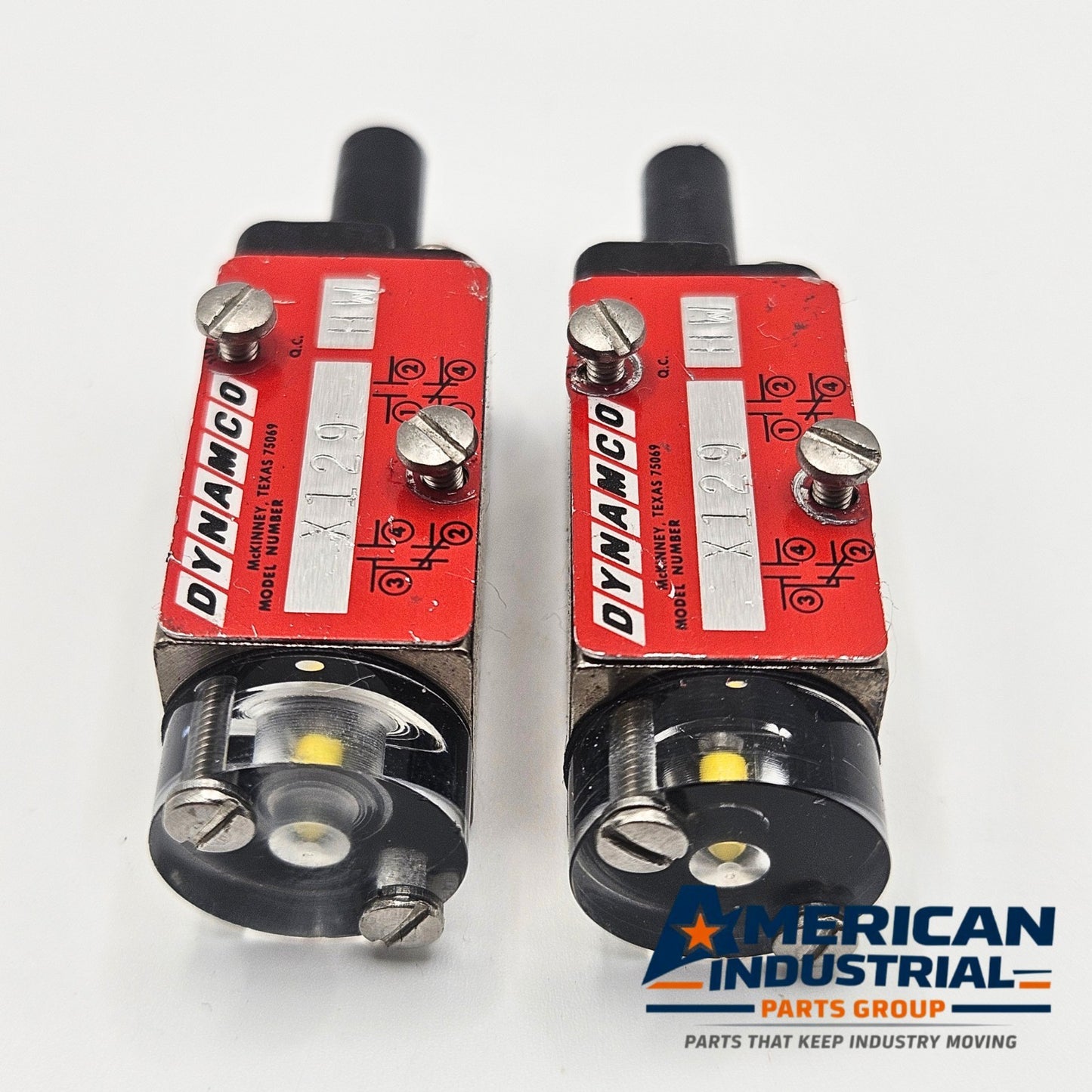 Dynamco X129 HW pneumatic relay valve used in machine control equipment. American Industrial Parts Group.