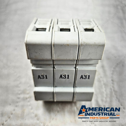 Eaton Bussmann CHCC 3-pole fuse holder 30A 600V Class CC DIN rail for industrial electrical panels and MRO applications