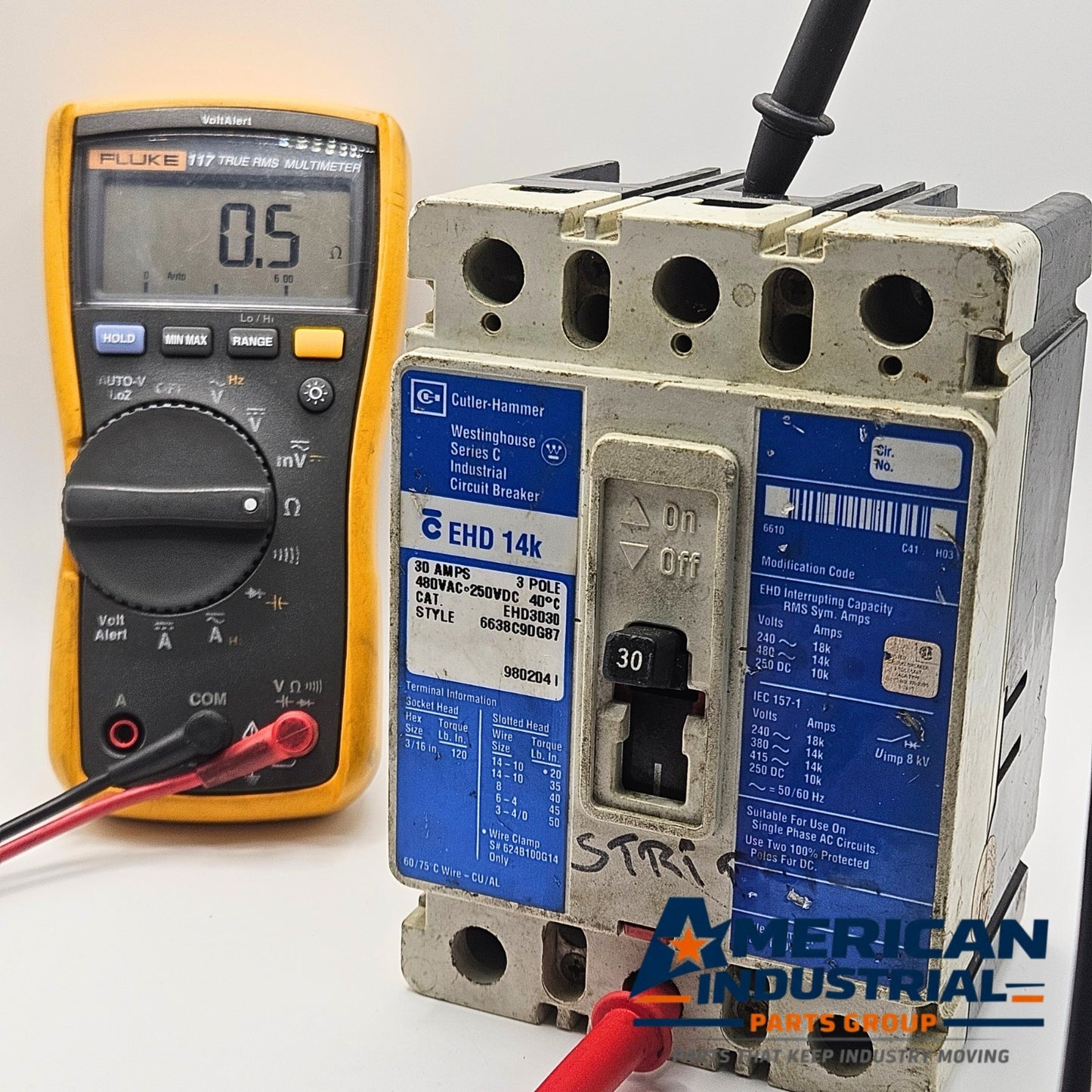 Eaton EHD3030 circuit breaker for industrial automation and MRO applications. American Industrial Parts Group.