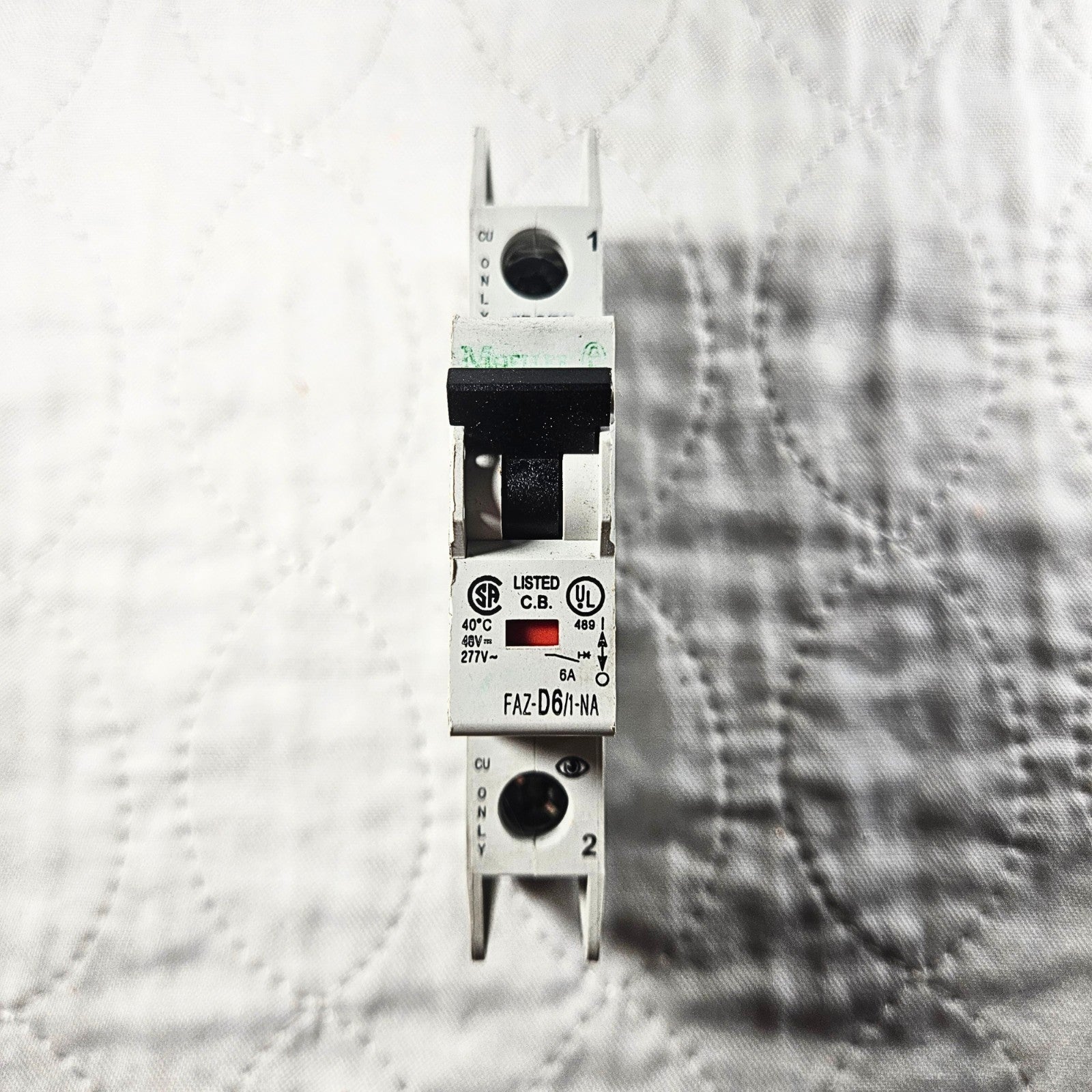 Eaton Moeller FAZ-D6/1-NA Circuit Breaker industrial automation/MRO circuit protection component. American Industrial Parts Group.