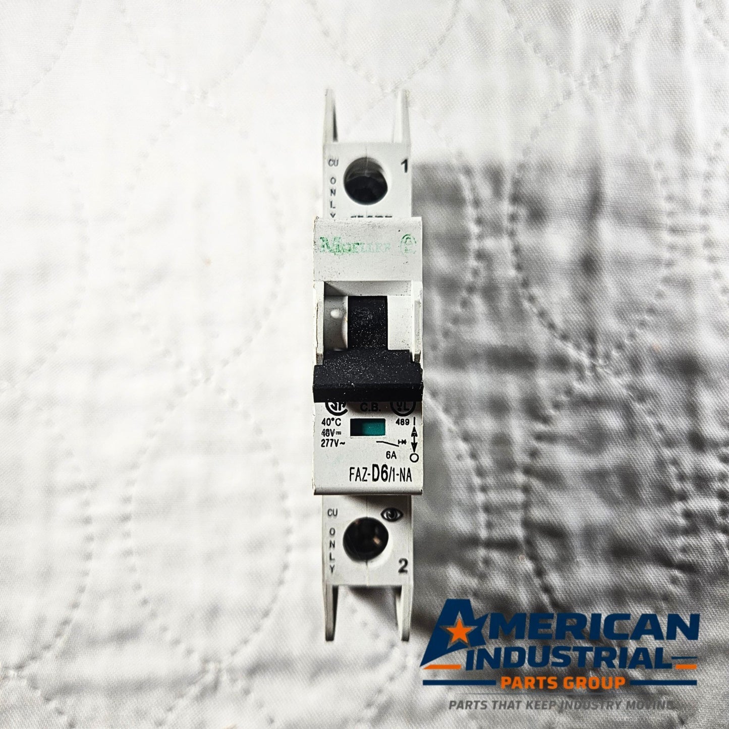 Eaton Moeller FAZ-D6/1-NA Circuit Breaker industrial automation/MRO circuit protection component. American Industrial Parts Group.