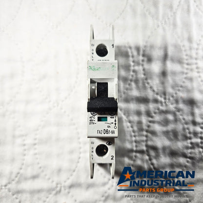 Eaton Moeller FAZ-D6/1-NA Circuit Breaker industrial automation/MRO circuit protection component. American Industrial Parts Group.