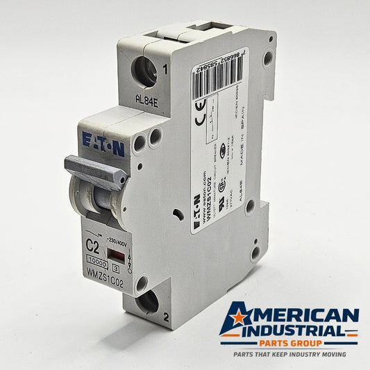 Eaton WMZS1C02 1-pole 2A C-curve miniature circuit breaker 230/400V DIN rail for industrial control panels