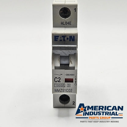 Eaton WMZS1C02 1-pole 2A C-curve miniature circuit breaker 230/400V DIN rail for industrial control panels