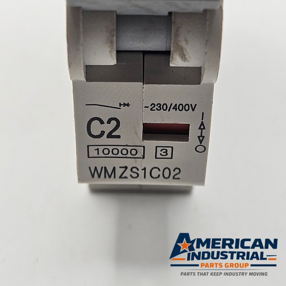 Eaton WMZS1C02 1-pole 2A C-curve miniature circuit breaker 230/400V DIN rail for industrial control panels