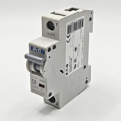 Eaton WMZS1C06 1-pole 6A C-curve miniature circuit breaker 230/400V DIN rail for industrial control panels