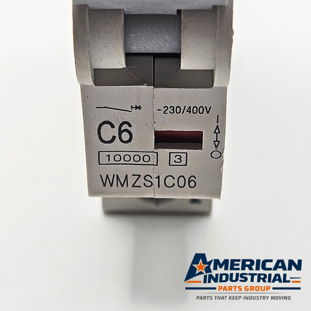 Eaton WMZS1C06 1-pole 6A C-curve miniature circuit breaker 230/400V DIN rail for industrial control panels