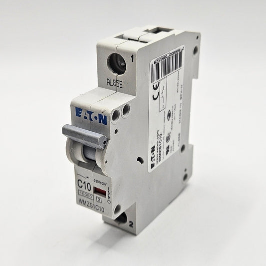 Eaton WMZS1C10 1-pole 10A C-curve UL 1077 miniature circuit breaker 277VAC DIN rail for industrial control panels