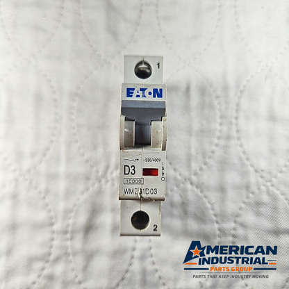 Eaton WMZS1D03 miniature circuit breaker for industrial automation and MRO electrical control panel applications. American Industrial Parts Group.