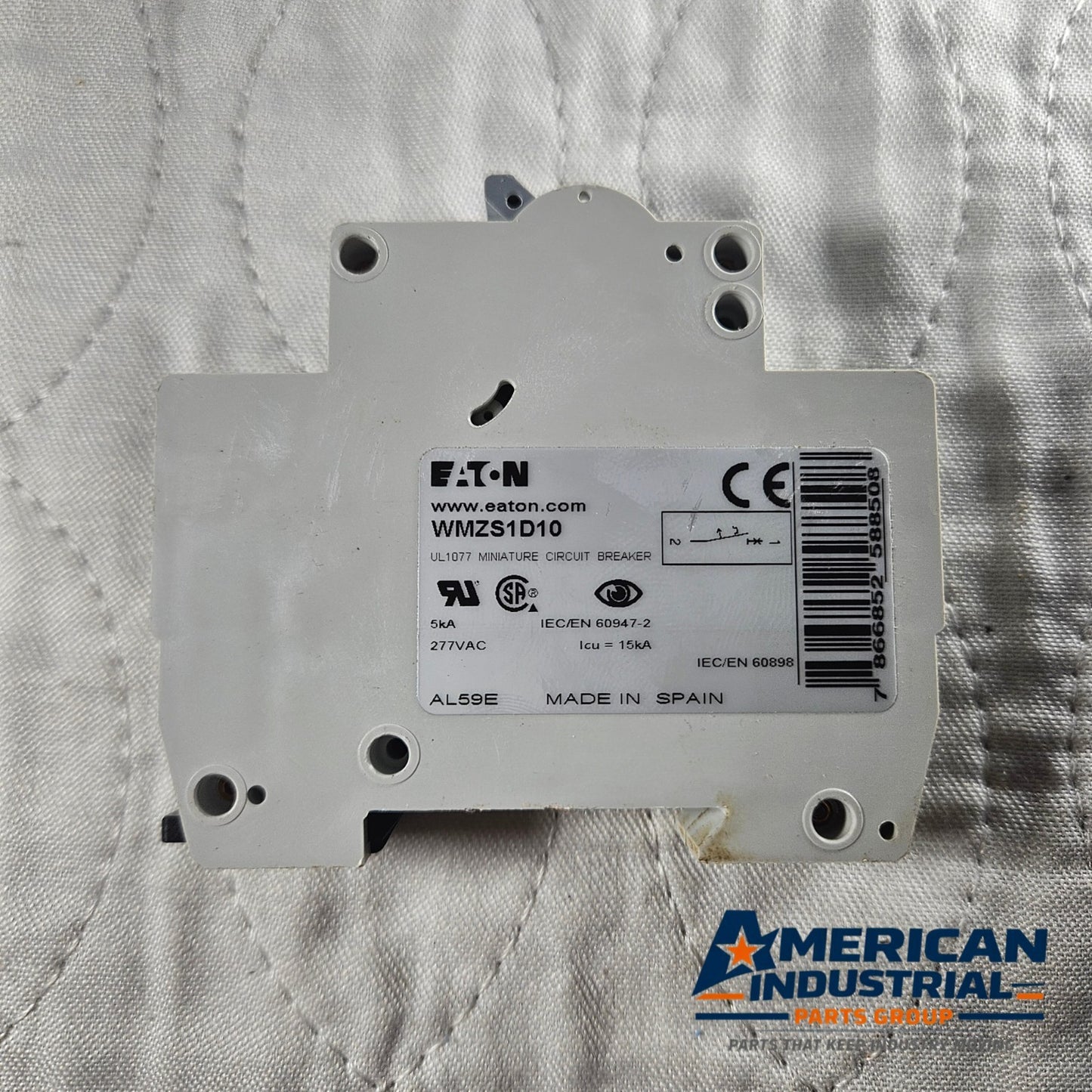 Eaton WMZS1D10 miniature circuit breaker for industrial automation and MRO electrical panel applications. American Industrial Parts Group.