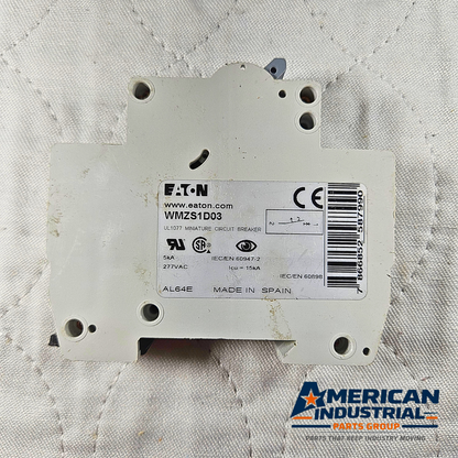 Eaton WMZS1D15 D15 Mini Circuit Breaker industrial automation/MRO circuit protection component. American Industrial Parts Group.