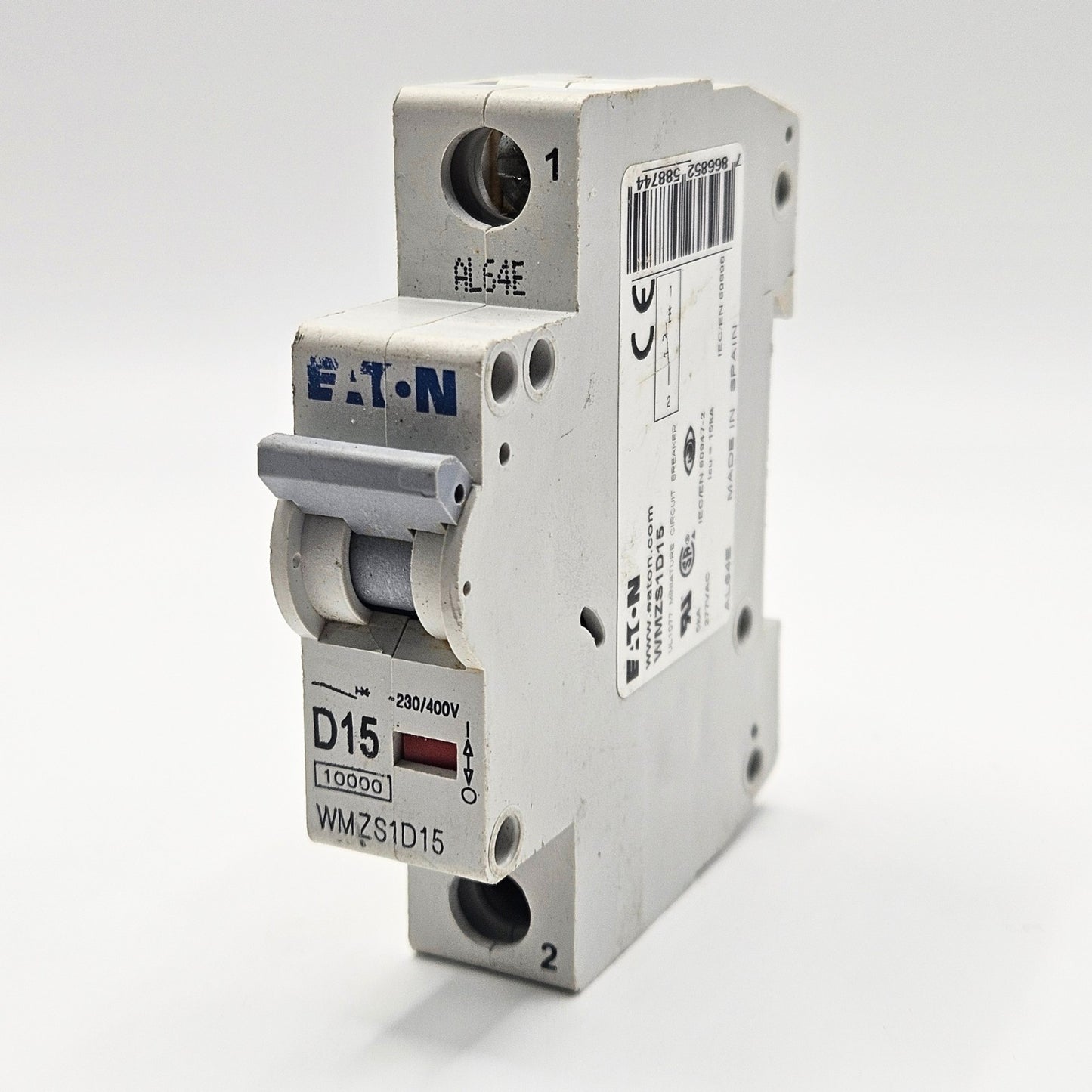 Eaton WMZS1D15 D15 Mini Circuit Breaker industrial automation/MRO circuit protection component. American Industrial Parts Group.