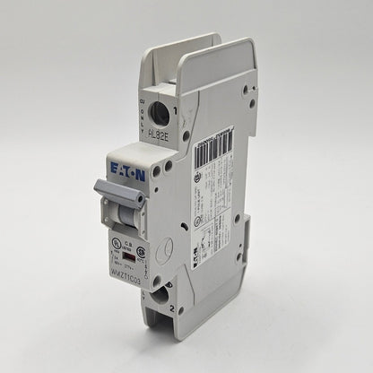 Eaton WMZT1C03 1-pole 3A C-curve UL 489 miniature circuit breaker 277VAC DIN rail for industrial control panels