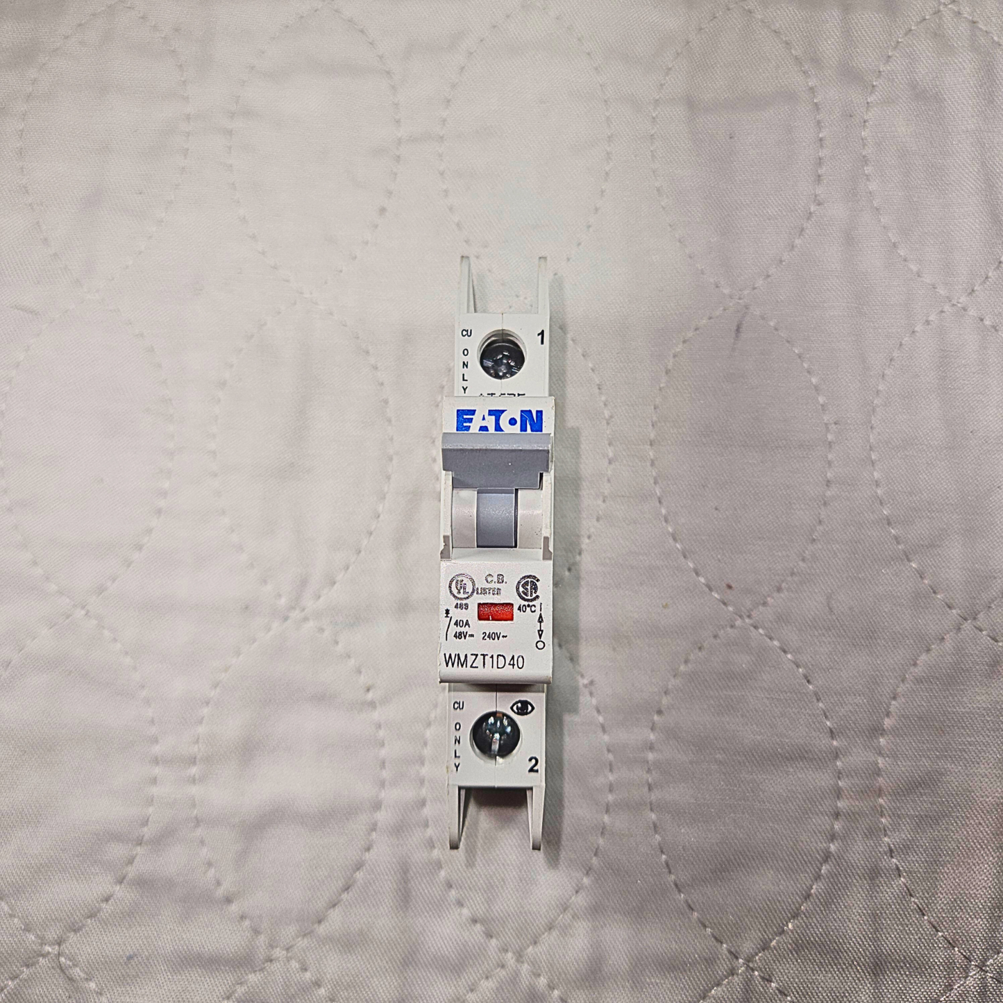 Eaton WMZT1D40 miniature circuit breaker 40A 1-pole DIN rail 240/415V for industrial electrical panels and MRO applications