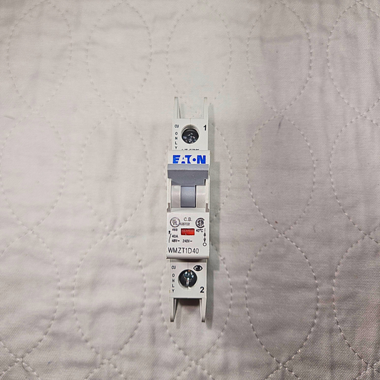 Eaton WMZT1D40 miniature circuit breaker 40A 1-pole DIN rail 240/415V for industrial electrical panels and MRO applications