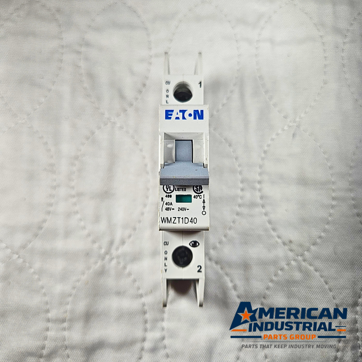 Eaton WMZT1D40 miniature circuit breaker 40A 1-pole DIN rail 240/415V for industrial electrical panels and MRO applications