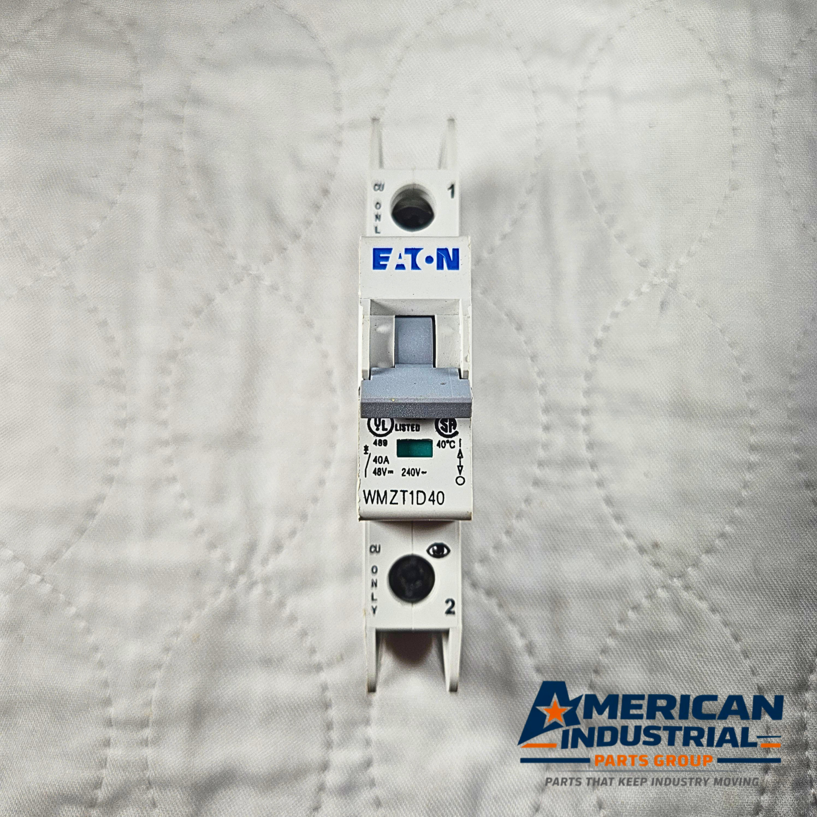 Eaton WMZT1D40 miniature circuit breaker 40A 1-pole DIN rail 240/415V for industrial electrical panels and MRO applications