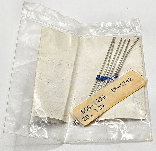 ECG-142A 1N4742 12V 1W Zener diode pack of 6 for power supply and electronic repair from American Industrial Parts Group