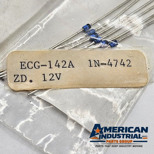 ECG-142A 1N4742 12V 1W Zener diode pack of 6 for power supply and electronic repair from American Industrial Parts Group