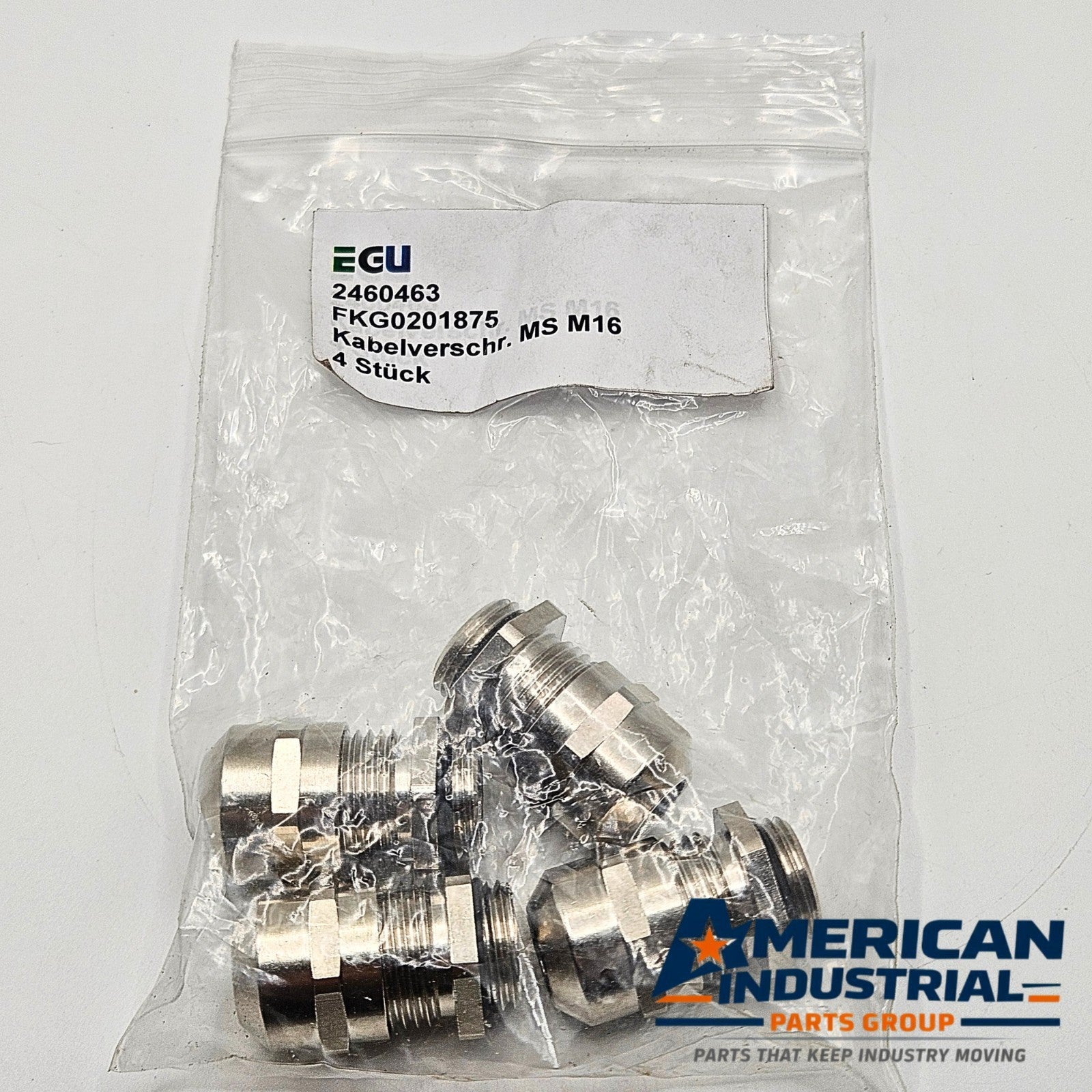 EGU FKG0201875 M16 nickel-plated brass cable gland for industrial control panels and electrical enclosures