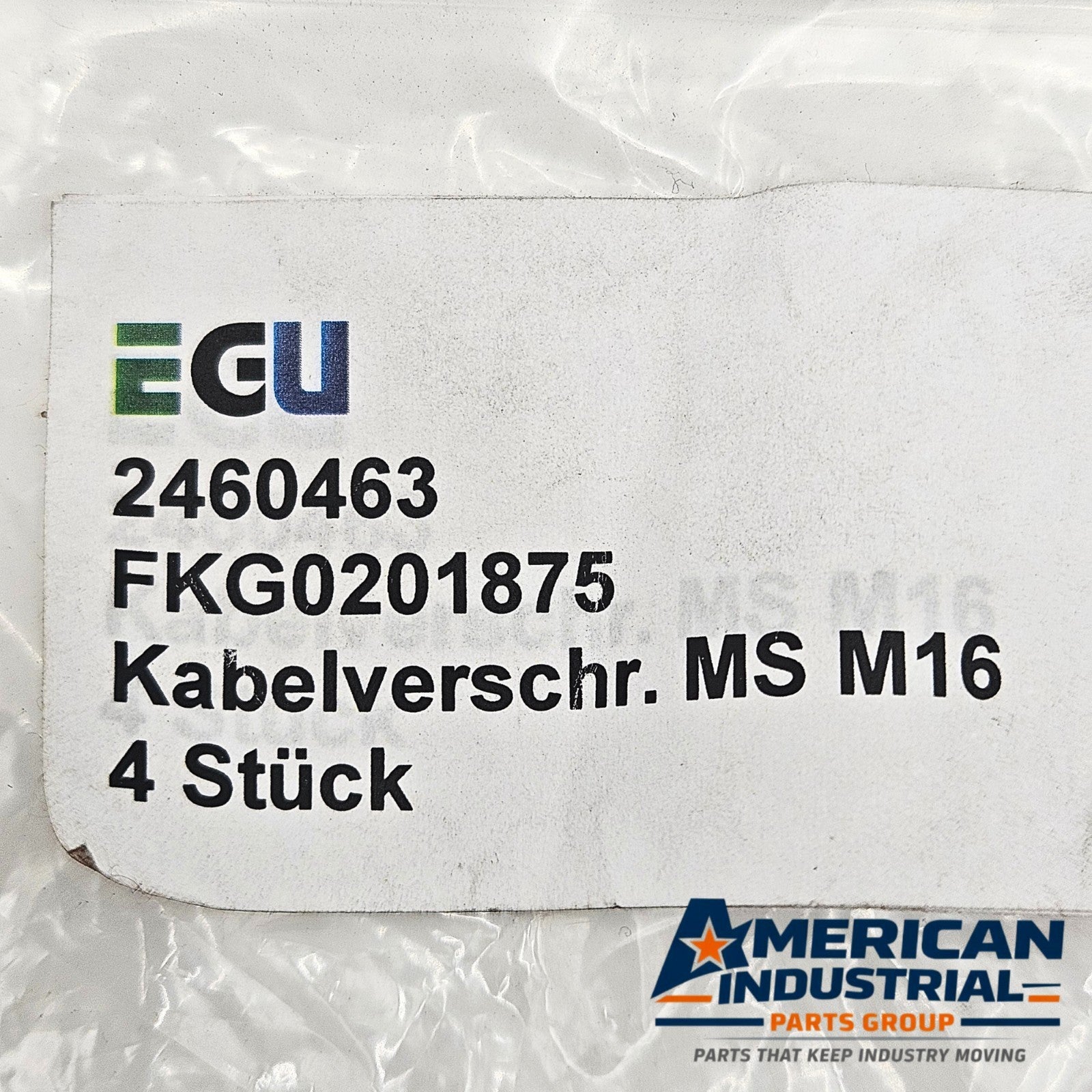 EGU FKG0201875 M16 nickel-plated brass cable gland for industrial control panels and electrical enclosures