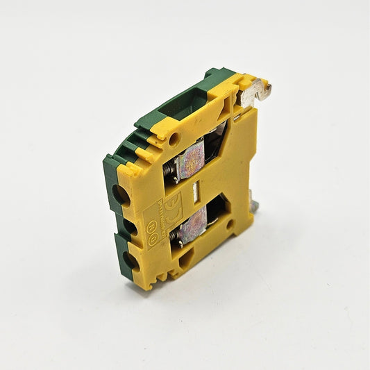 Entrelec 5114 M6/8P ground terminal block for industrial automation and MRO DIN rail wiring applications. American Industrial Parts Group.