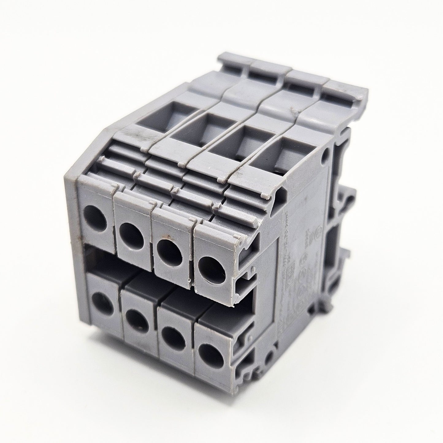 Entrelec 5118 M6/8 DIN rail terminal block for industrial electrical systems. American Industrial Parts Group.